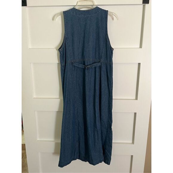 original Ty wear snap button down jean dress dark blue denim cotton - Picture 6 of 8